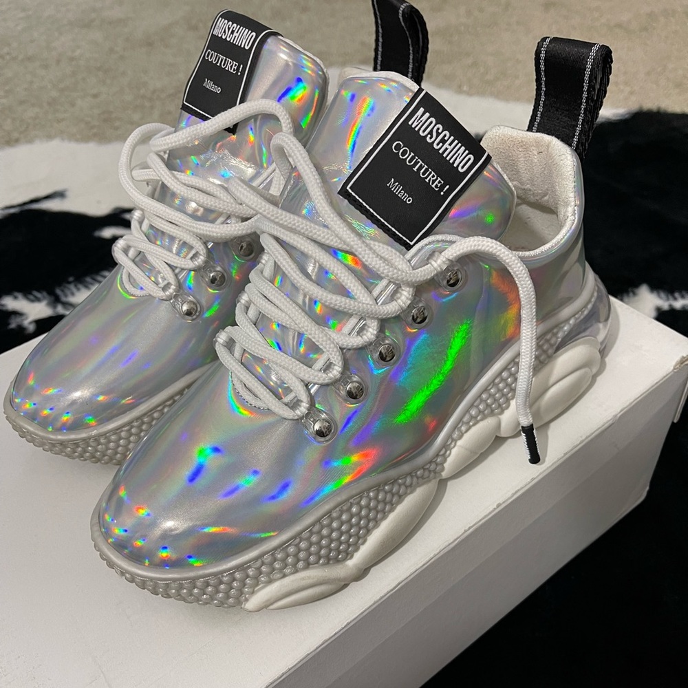 🚨SOLD🚨Moschino Iridescent Teddy Sneakers
